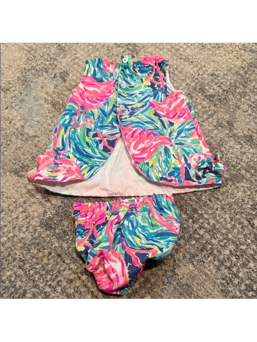 Lilly Pulitzer Pink & Blue Floral Tank Top with Matching Bloomers